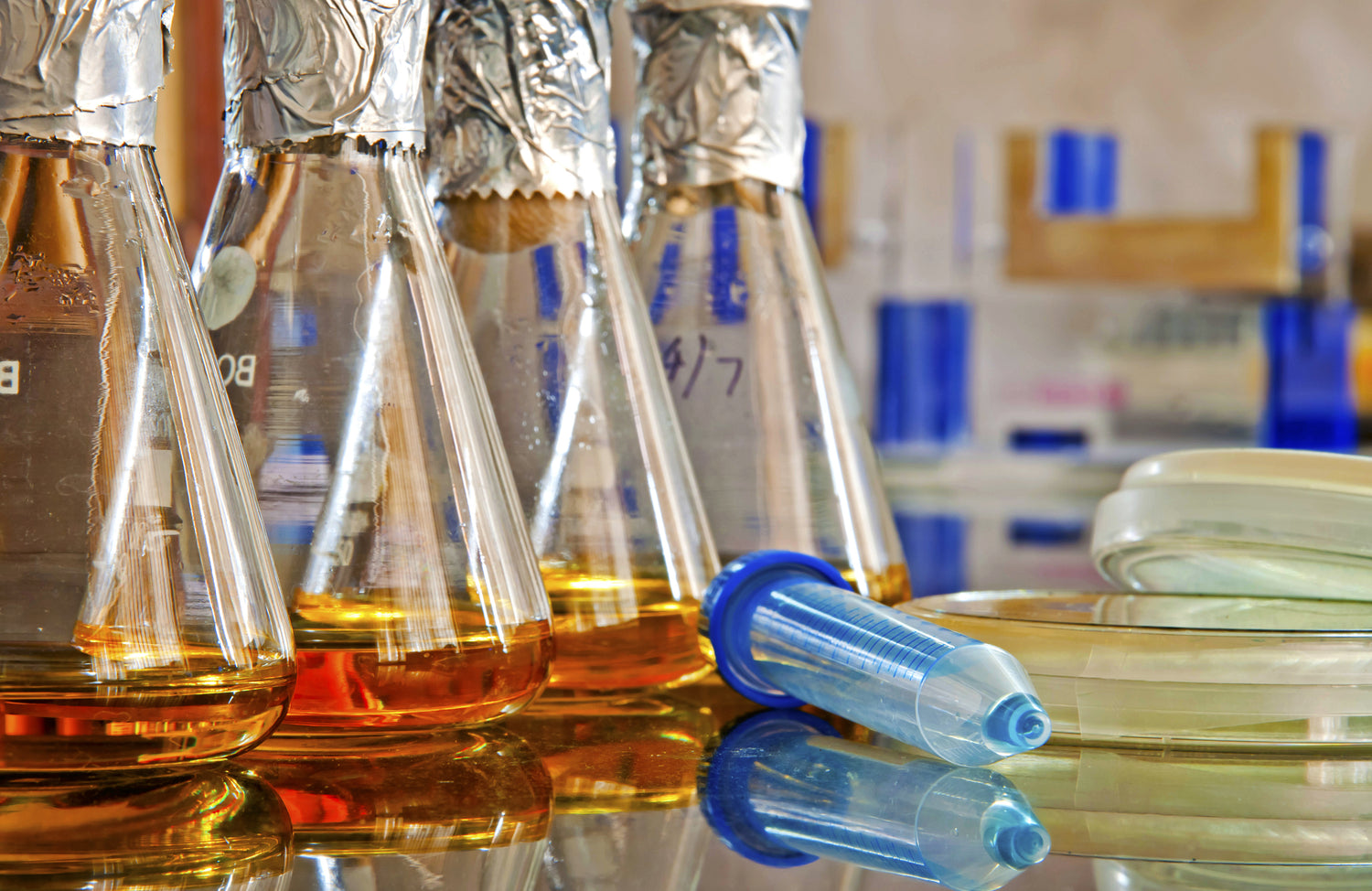 Preparing culture media in microbiology laboratory