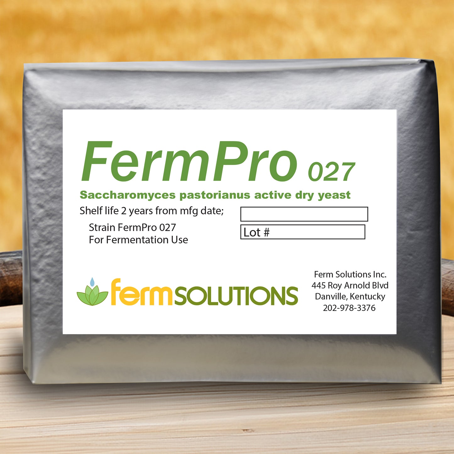 A package of FermPro 027 active dry yeast