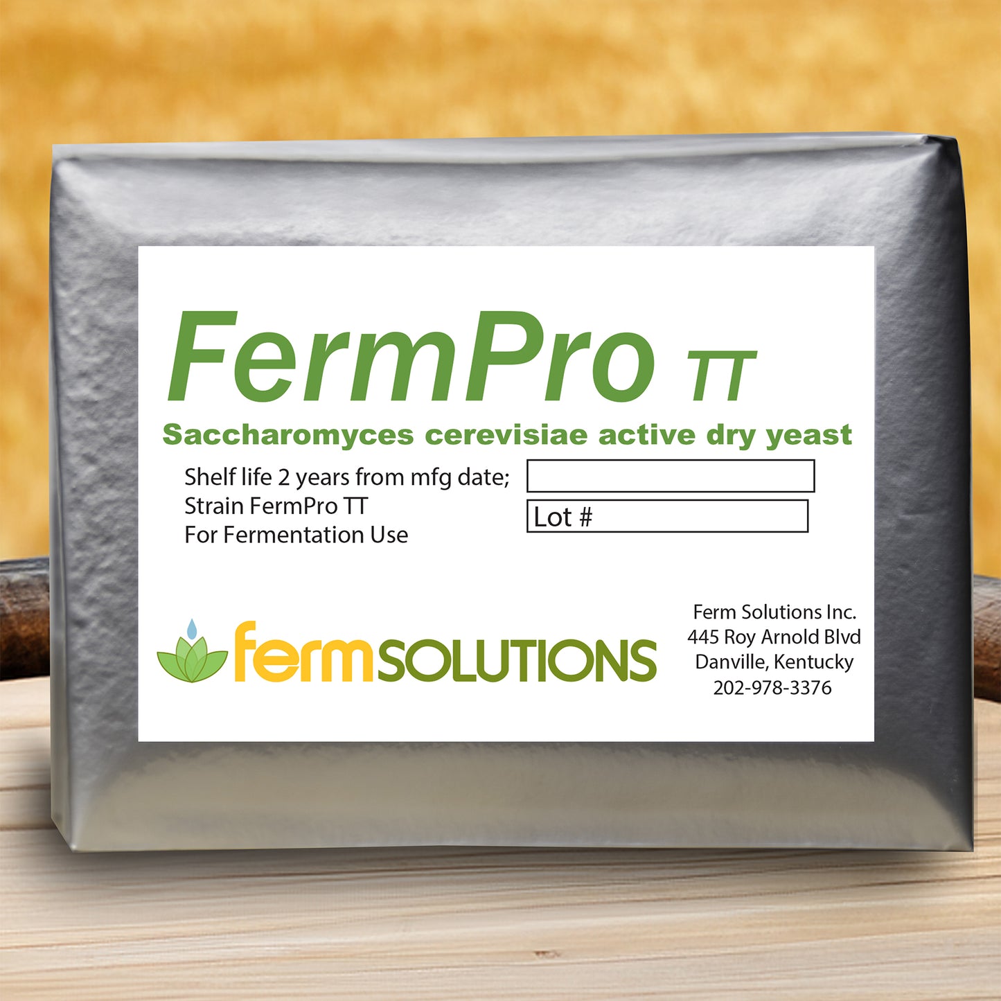 A package of FermPro TT dry yeast